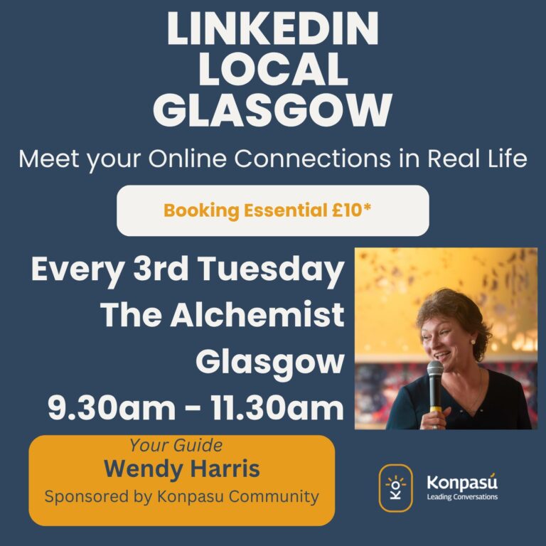 LinkedIn Local Glasgow poster with Wendy Harris