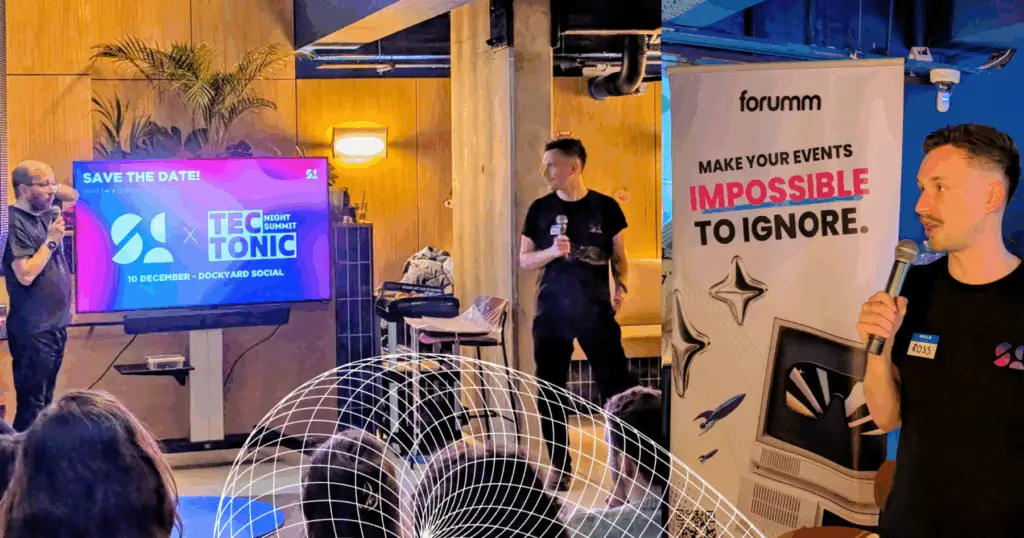 People with microphones talking