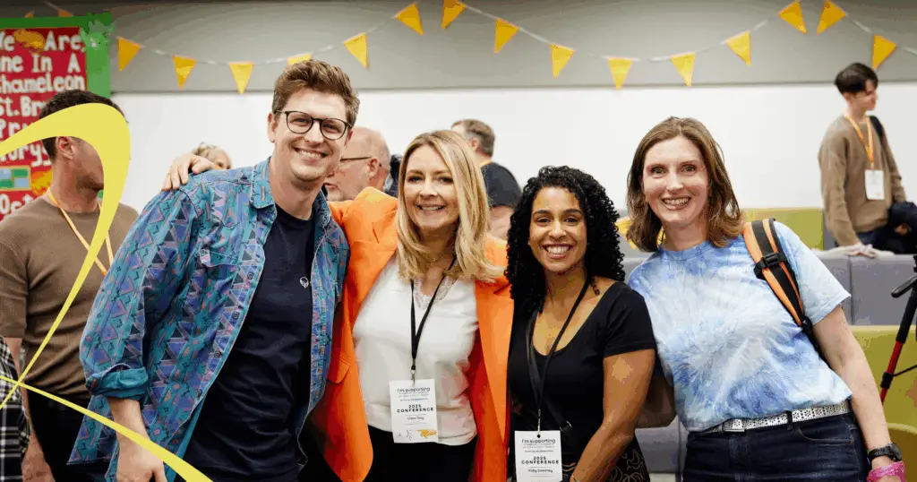 Dan Marrable, Clare Daly, Ruby Sweeney, Hilary Young smiling